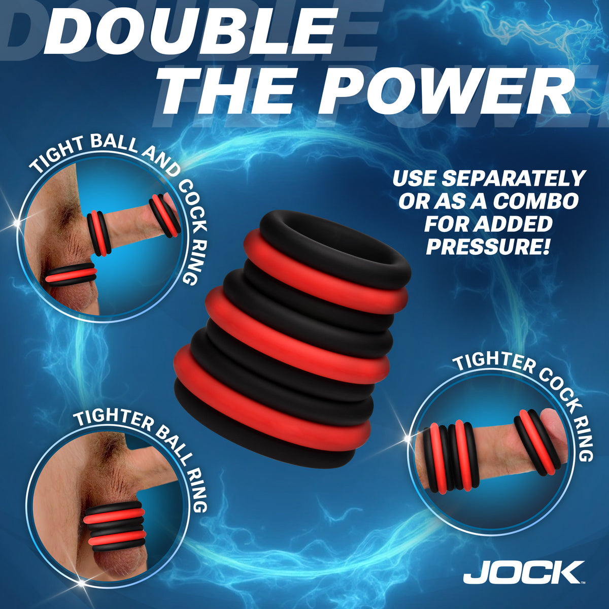 Enhancers Set of 3 - 2-in-1 Silicone C-Rings