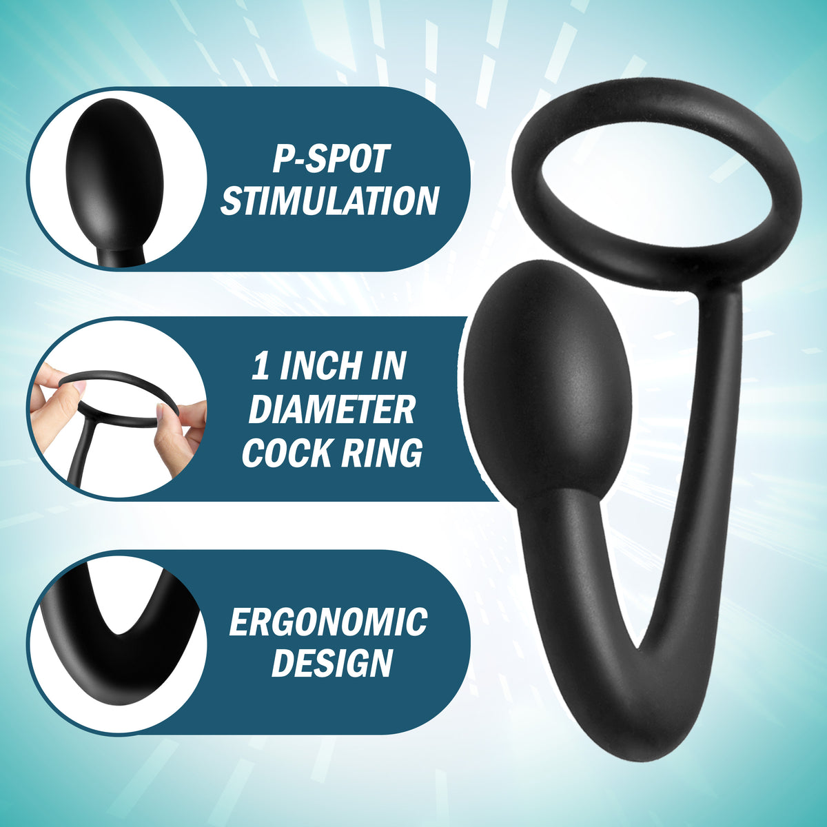 Explorer Silicone Cock Ring and Prostate Plug