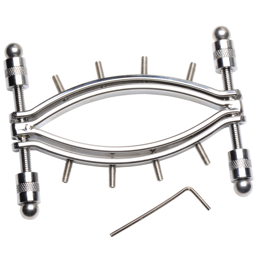 Spread Em Stainless Steel Poker Labia Clamp with Adjustable Pressure Screws