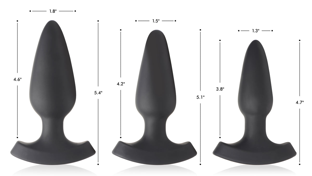 28X Laser Heart Silicone Anal Plug with Remote – Large