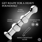 Mammoth 3 Bumps Glass Dildo