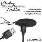 10X Vibrating Silicone Teardrop Necklace