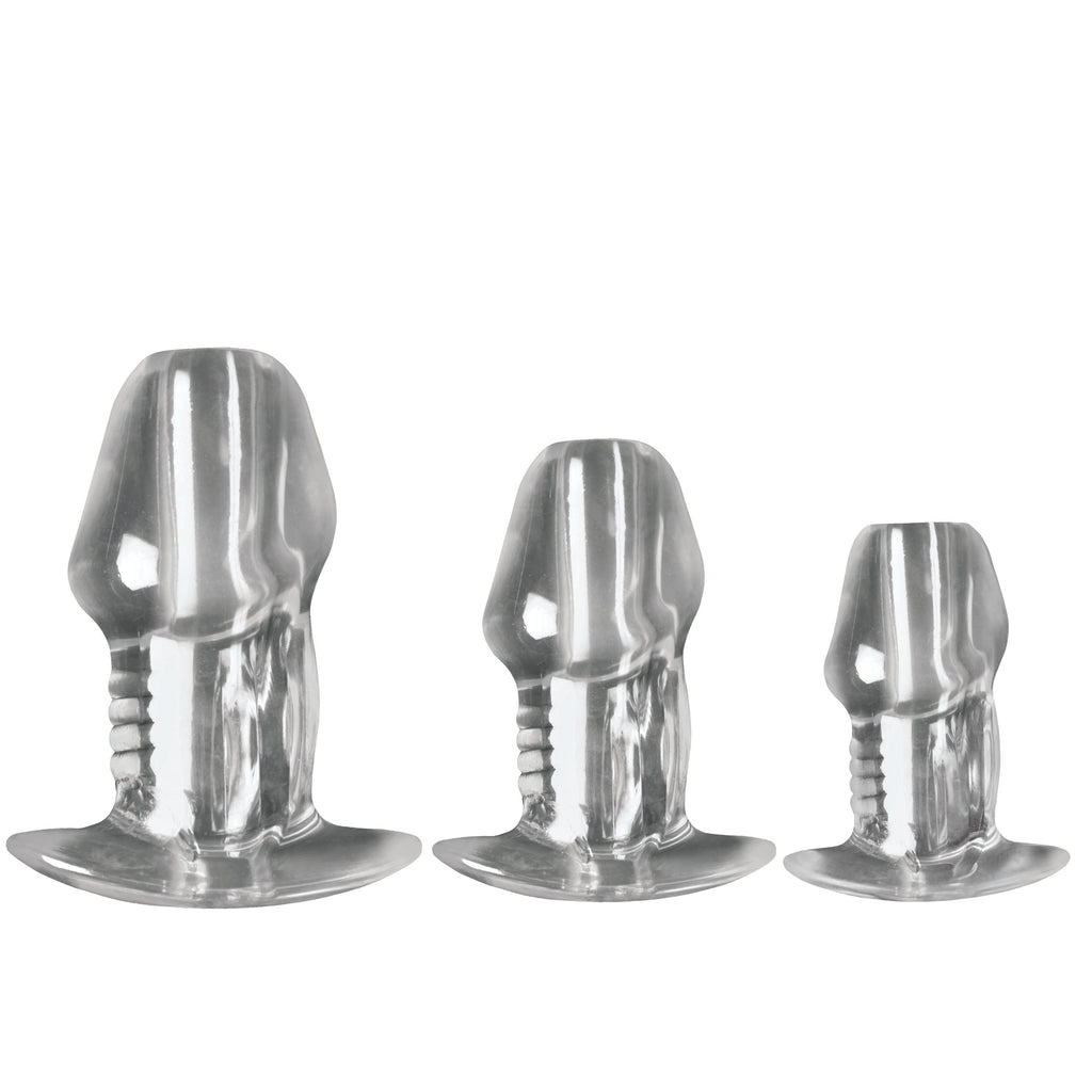 Dicked Clear Hollow Anal Plug 3pc Set