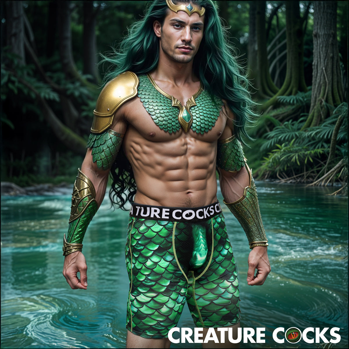 Creature Wear Cockness Monster Lake Creature Boxer Shorts