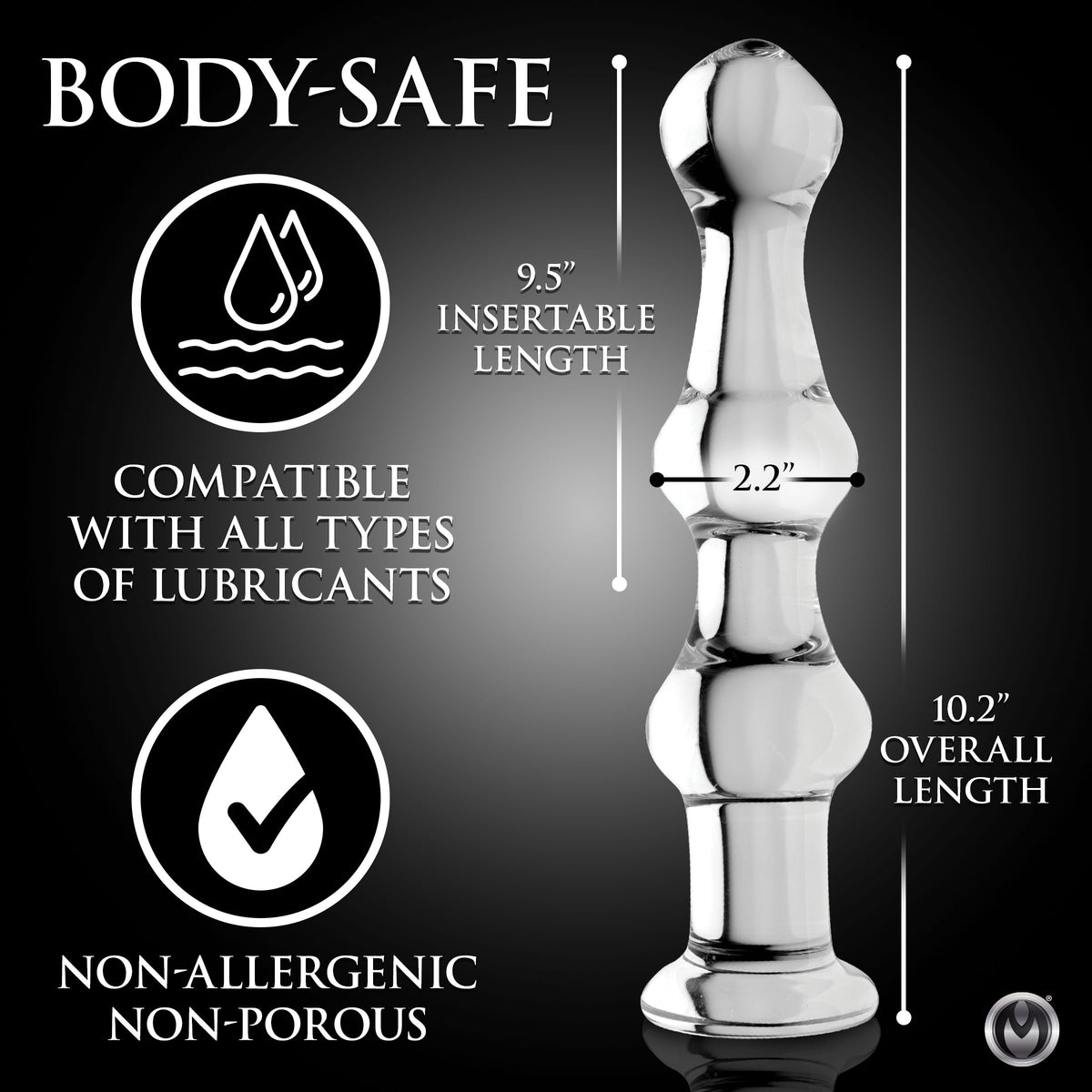 Mammoth 3 Bumps Glass Dildo