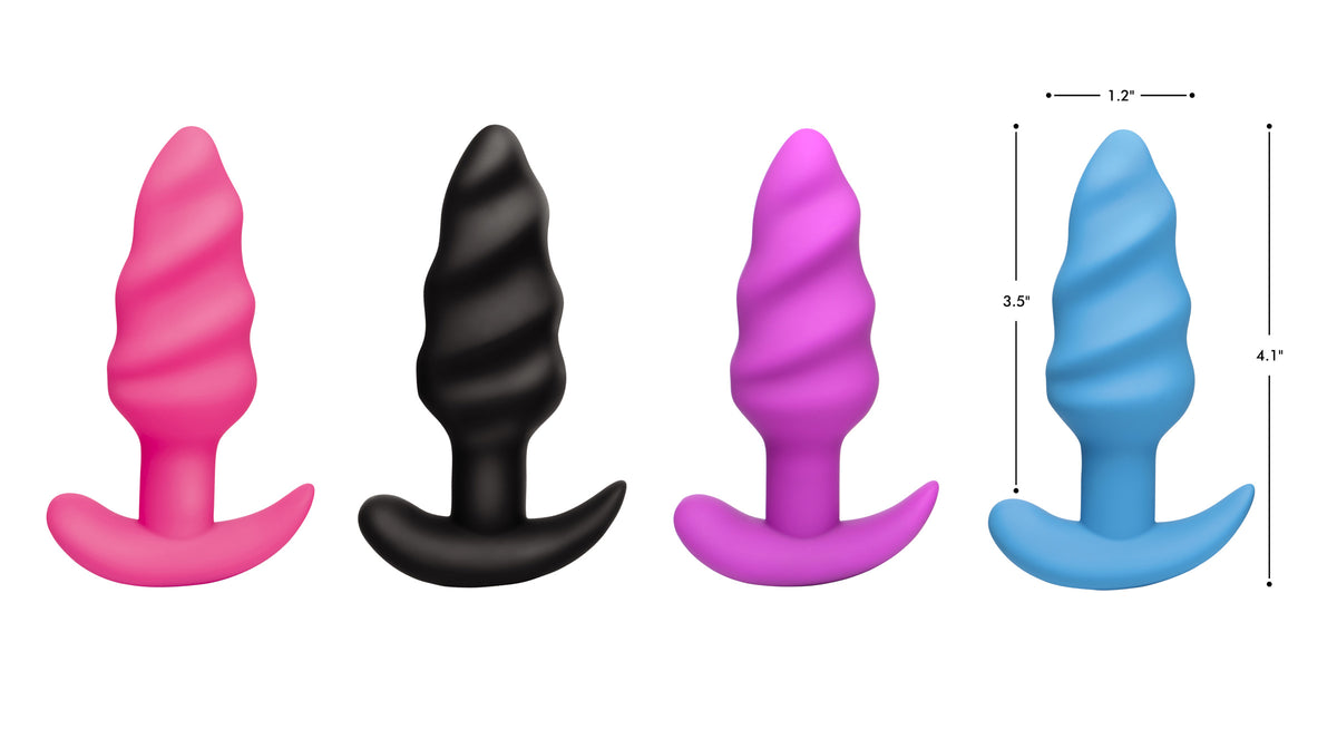 Remote Control 21X Vibrating Silicone Swirl Butt Plug