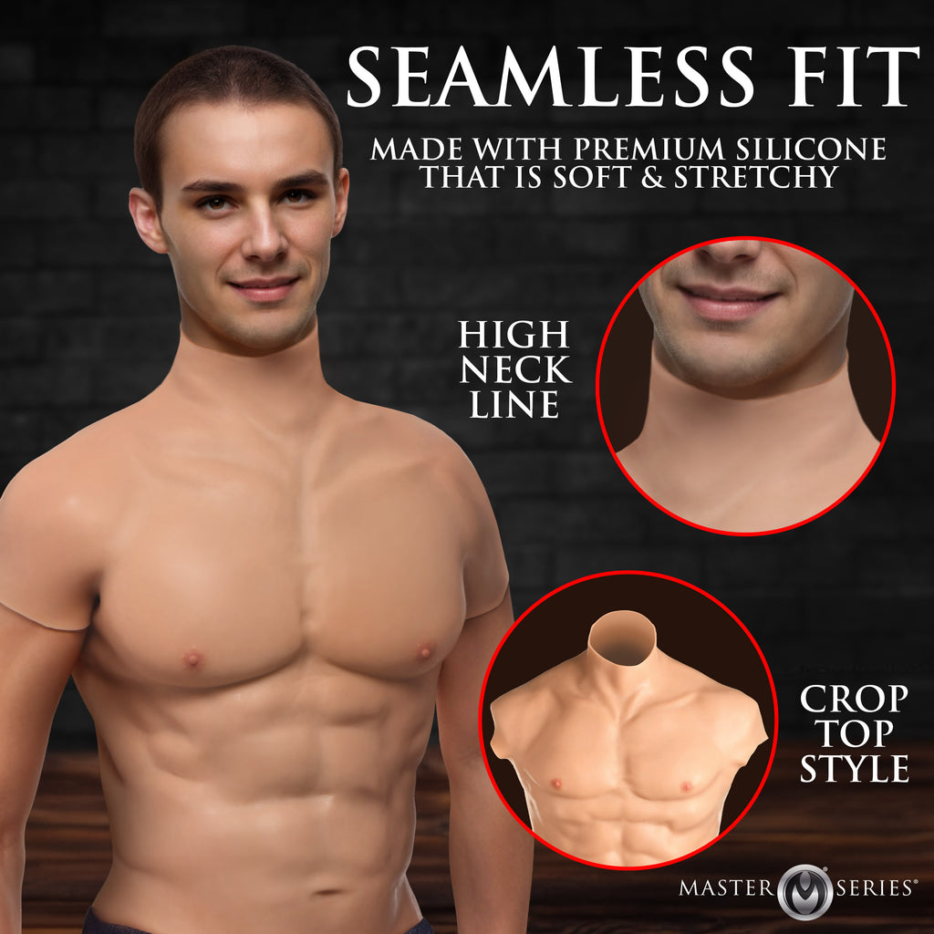 Ripped Silicone Male Chest - Small