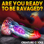 Rainbow Phoenix Vibrating Silicone Dildo with Remote