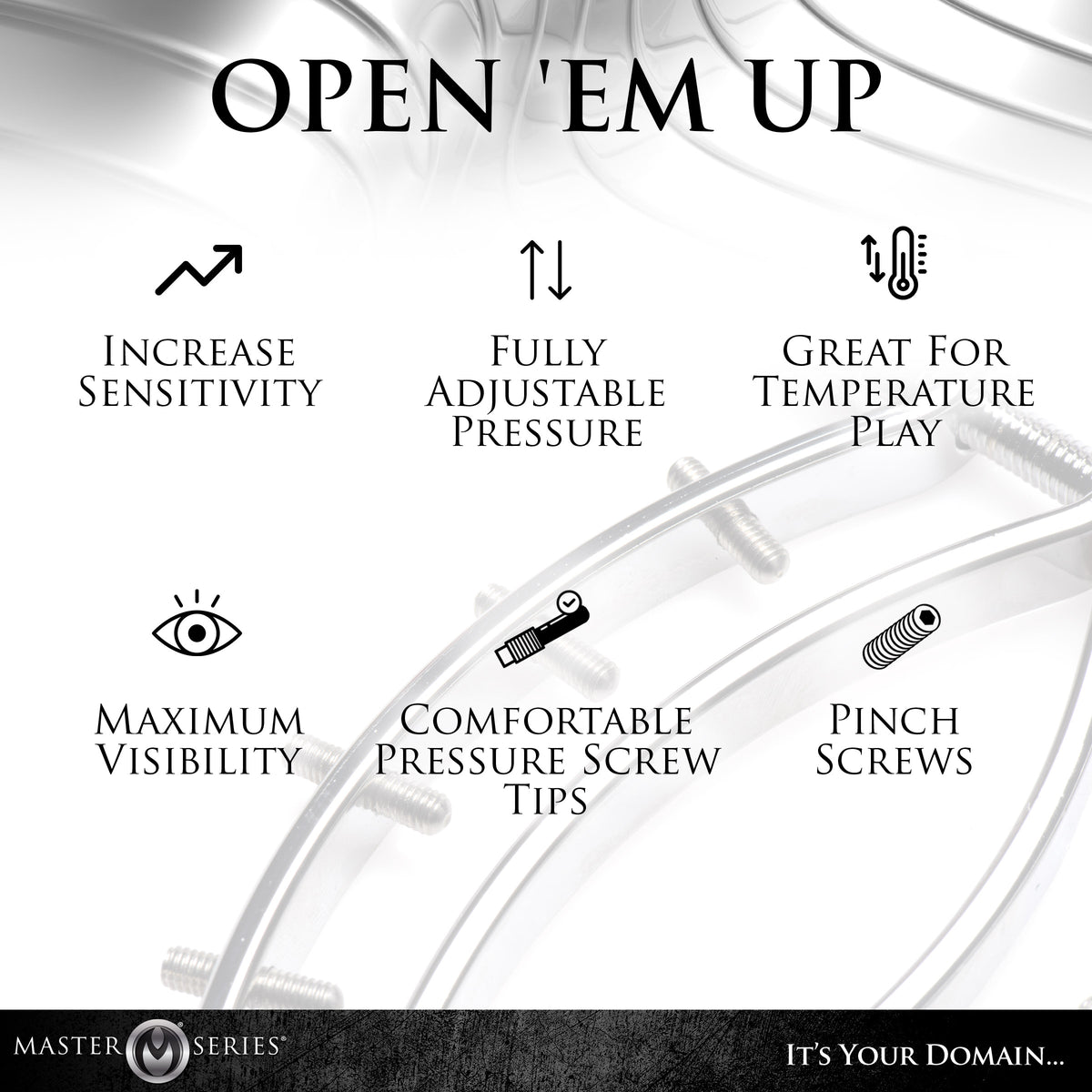 Spread Em Stainless Steel Poker Labia Clamp with Adjustable Pressure Screws