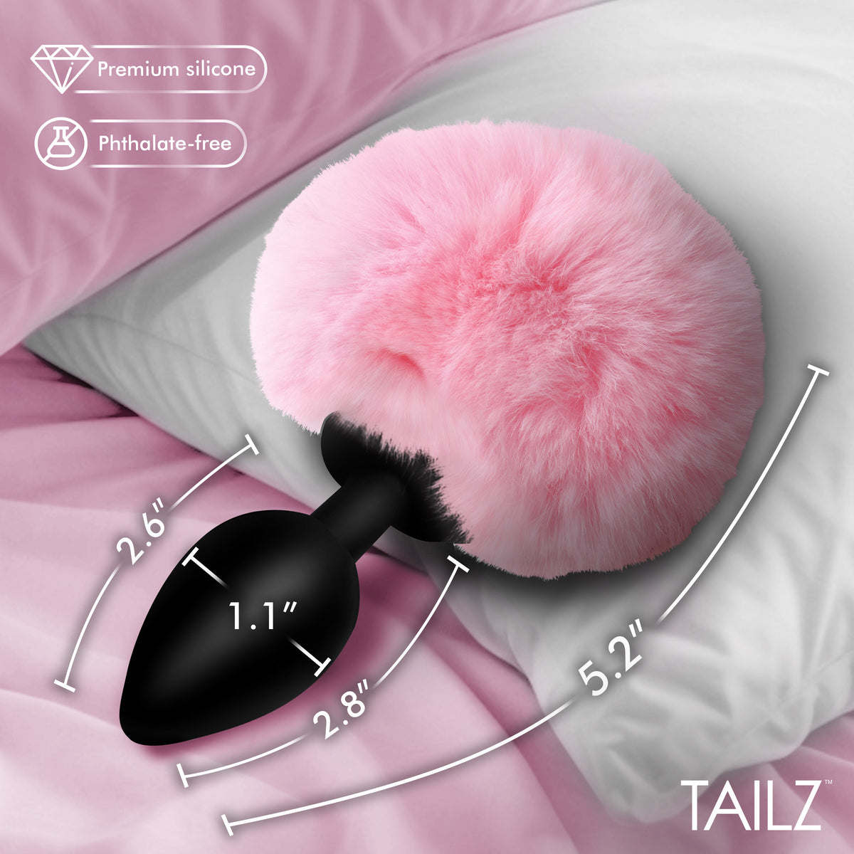 Fluffy Bunny Tail Silicone Plug