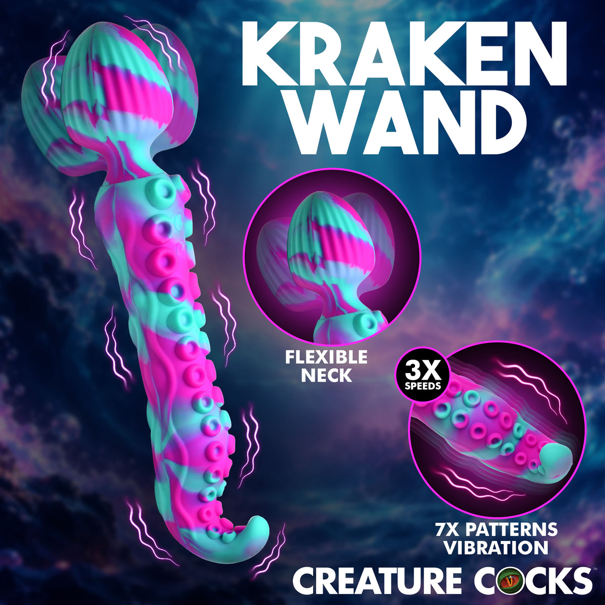 Kraken Wand Dual-Ended Silicone Wand Massager