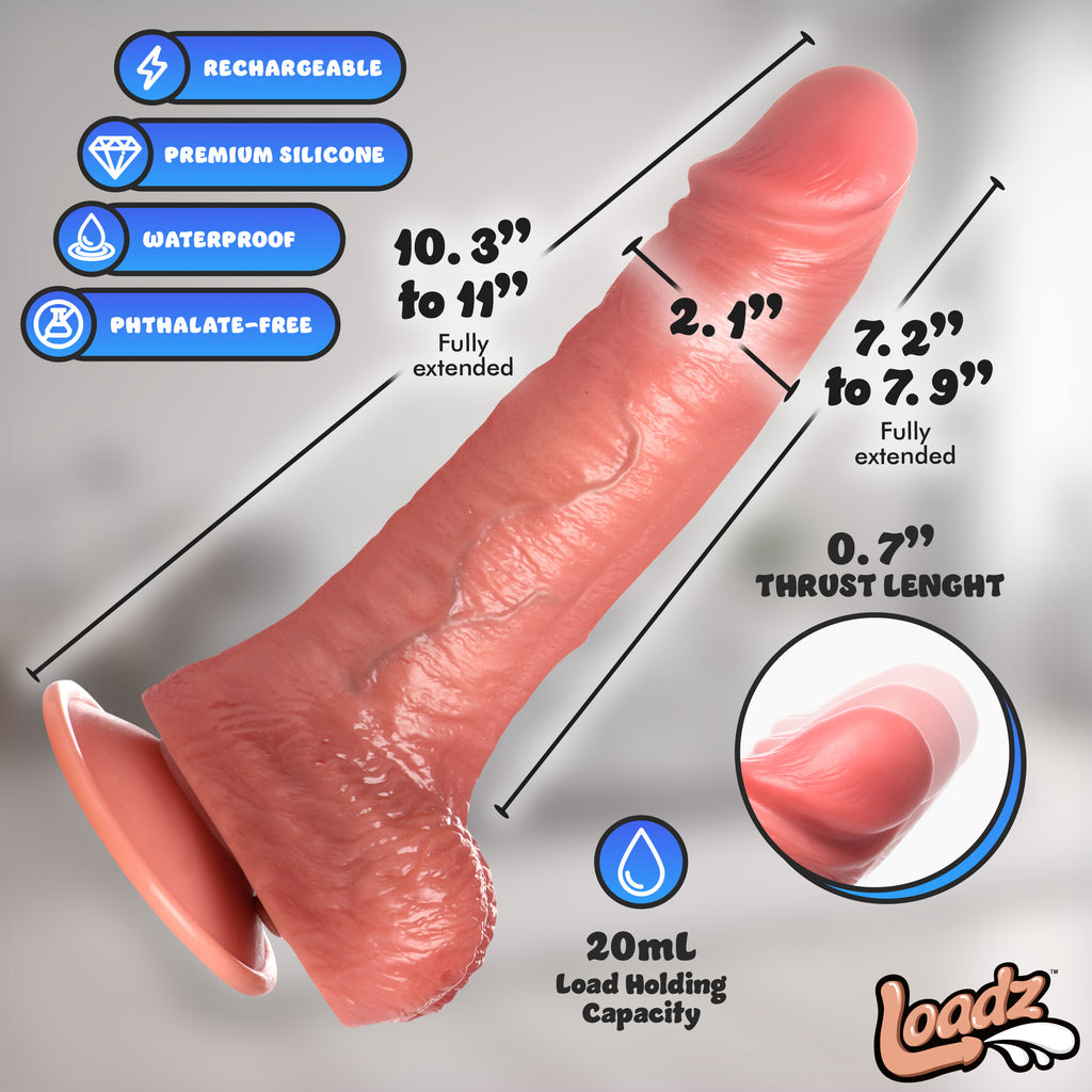 10" Thrusting, Vibrating, and Squirting Dildo