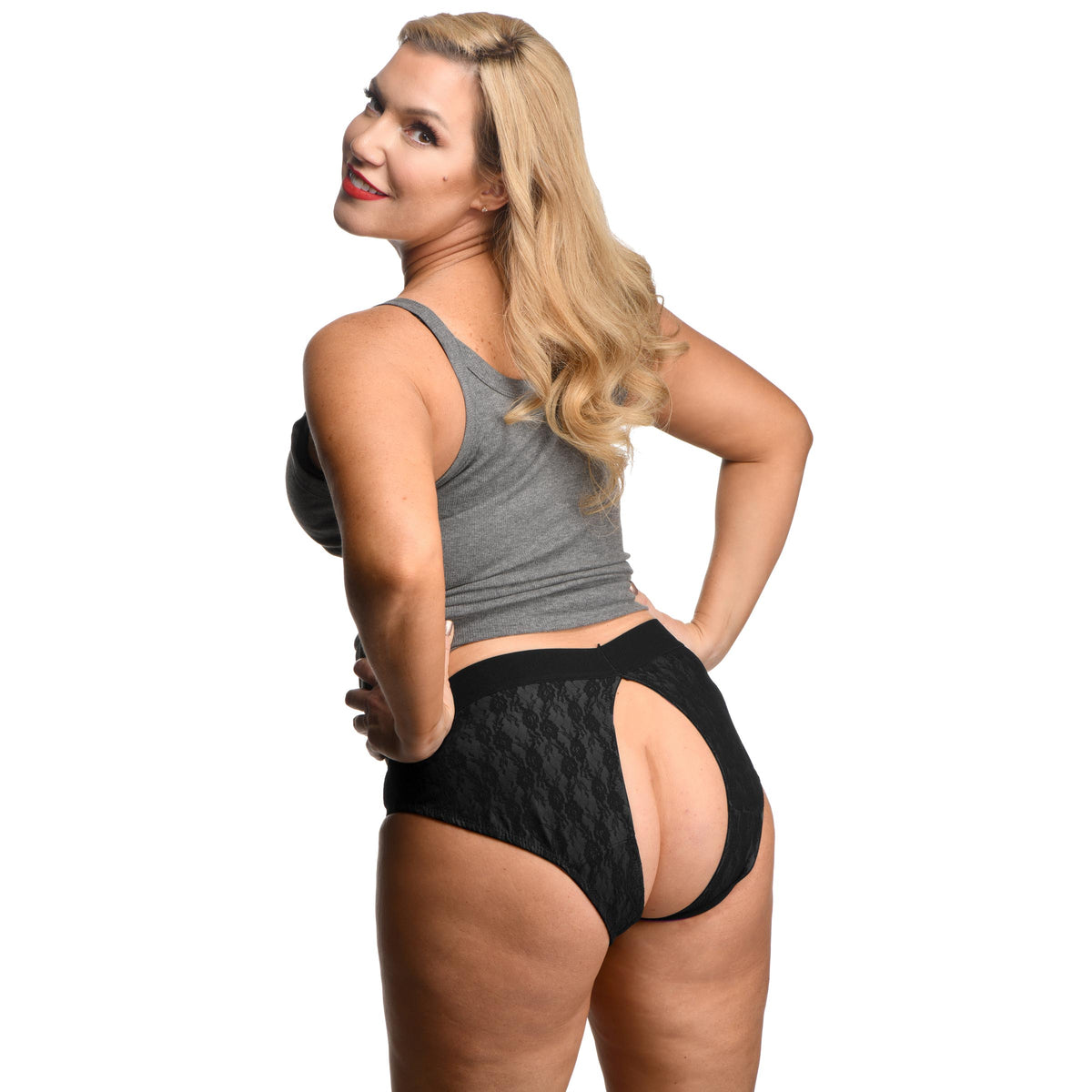 Lace Envy Crotchless Panty Harness - 3XL
