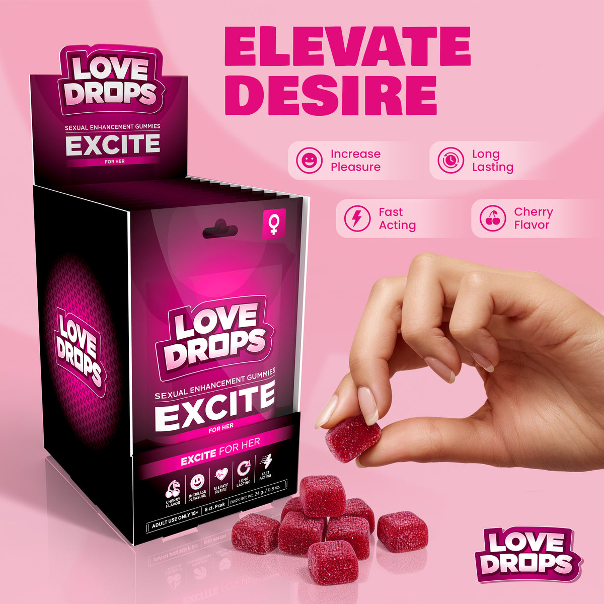 Sexual Enhancement Gummies for Her - Excite POP Display 12ct