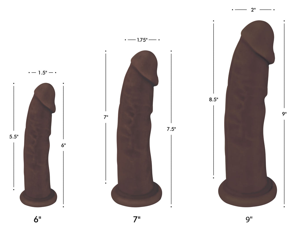 Silexpan Dark Hypoallergenic Silicone Dildo - 7 Inch