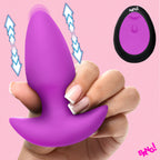 Thrusting and Vibrating Silicone Butt Plug - Purple