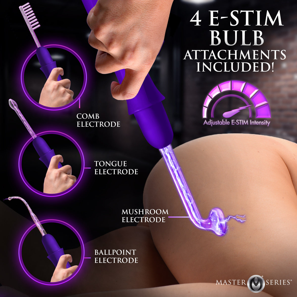 Elektrawand Rechargeable Violet Wand with Attachments