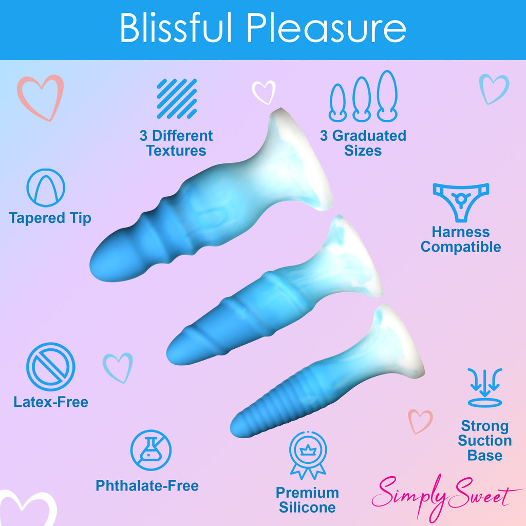 3 Piece Silicone Butt Plug Set