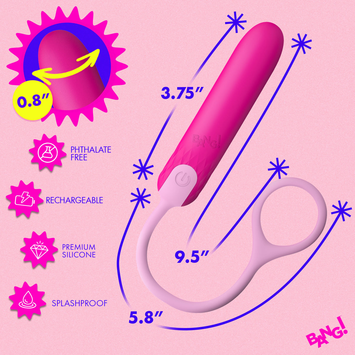 Silicone Bullet with Cord