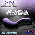 10X Pari Dual Ended Wavy Silicone and Glass Vibrator