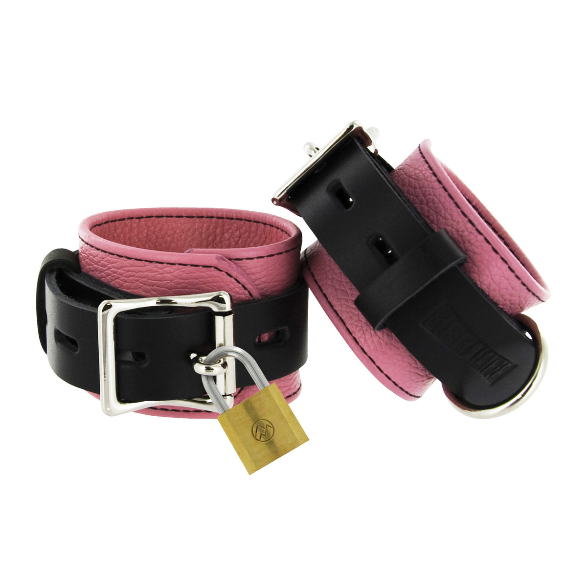 Strict Leather and Black Deluxe Locking Cuffs