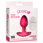10X Pop Rocker Vibrating Silicone Plug with Remote - Magenta