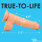 7 Inch uncut Dildo with Balls