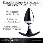 Dark Invader Metal and Silicone Anal Plug - Large