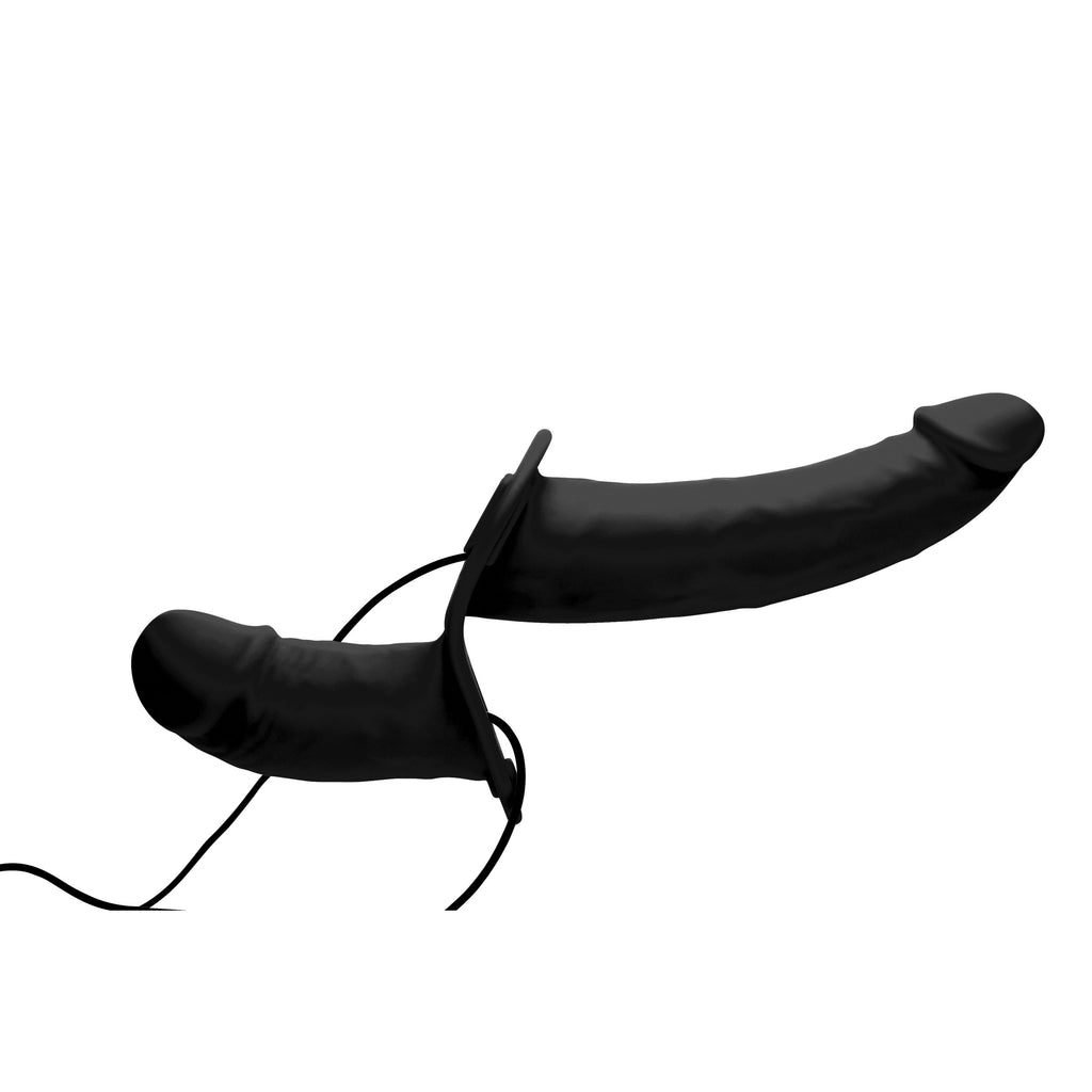 Power Pegger Silicone Vibrating Double Dildo with Harness