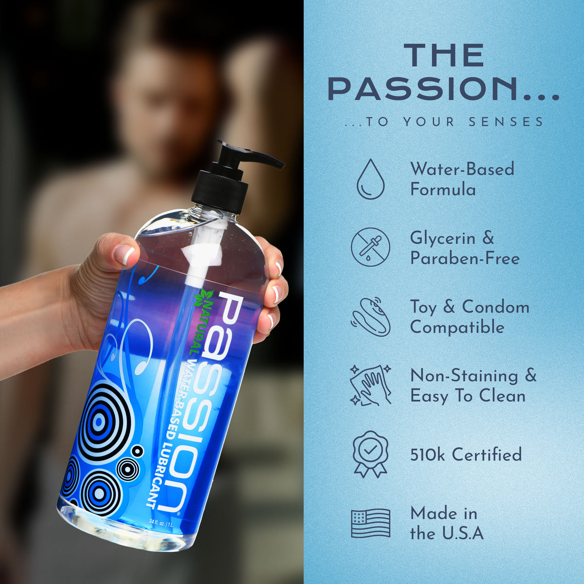 Passion Natural Water-Based Lubricant - 34 oz