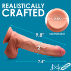 9.8 Inch Dual Density Uncut Dildo with Balls
