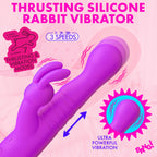 Thrusting Silicone Rabbit Vibrator - Purple