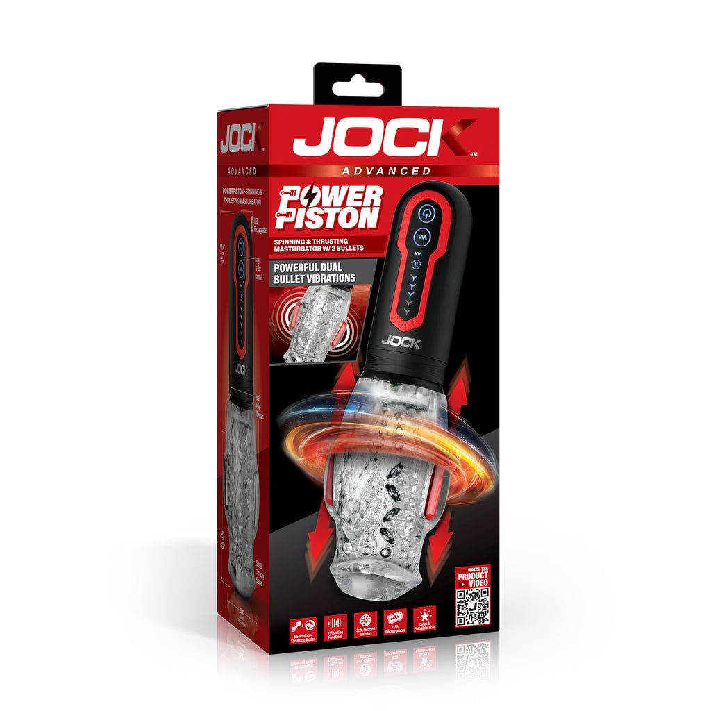 Power Piston Spinning & Thrusting Masturbator w/ 2 Bullets