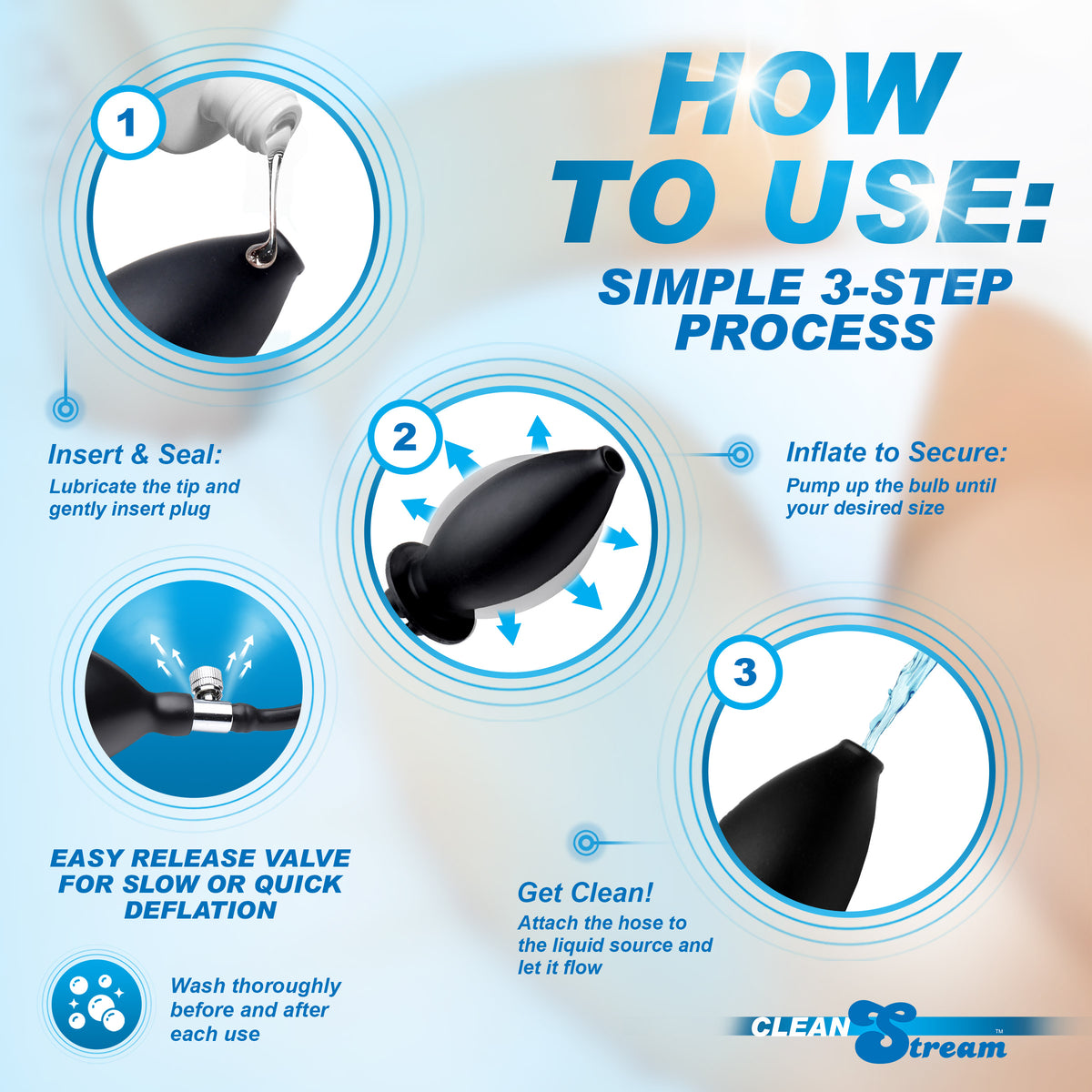 CleanStream Inflatable Enema Plug