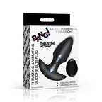 Thrusting and Vibrating Silicone Butt Plug - Black
