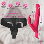 Thrusting & Vibrating Rabbit Strap-On w/ Harness