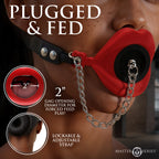 Plugged Silicone Feeding Gag - Red