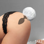 Fluffy Bunny Tail Silicone Plug