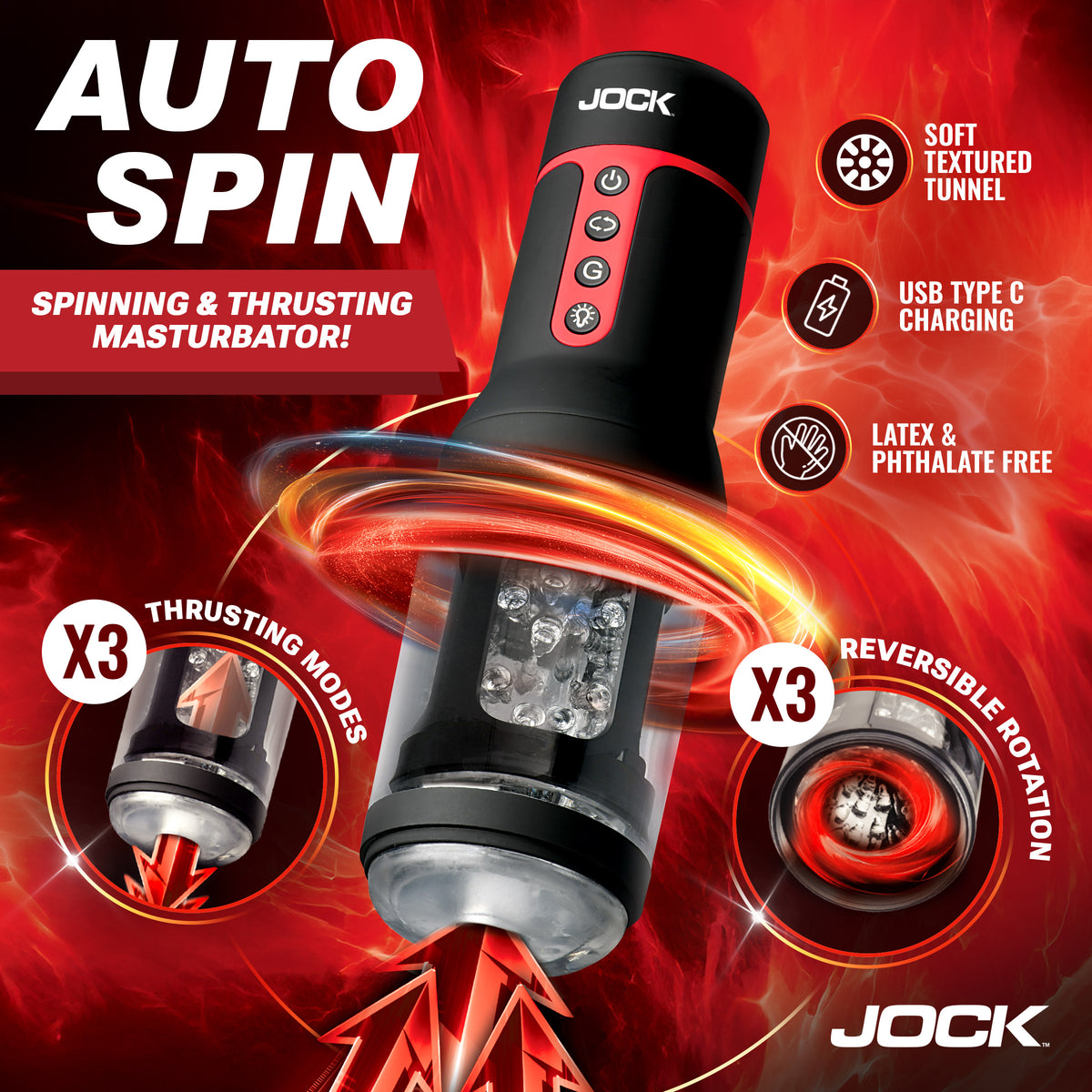 Auto Spin Spinning and Thrusting Masturbator