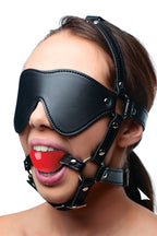 Blindfold Harness and Red Ball Gag