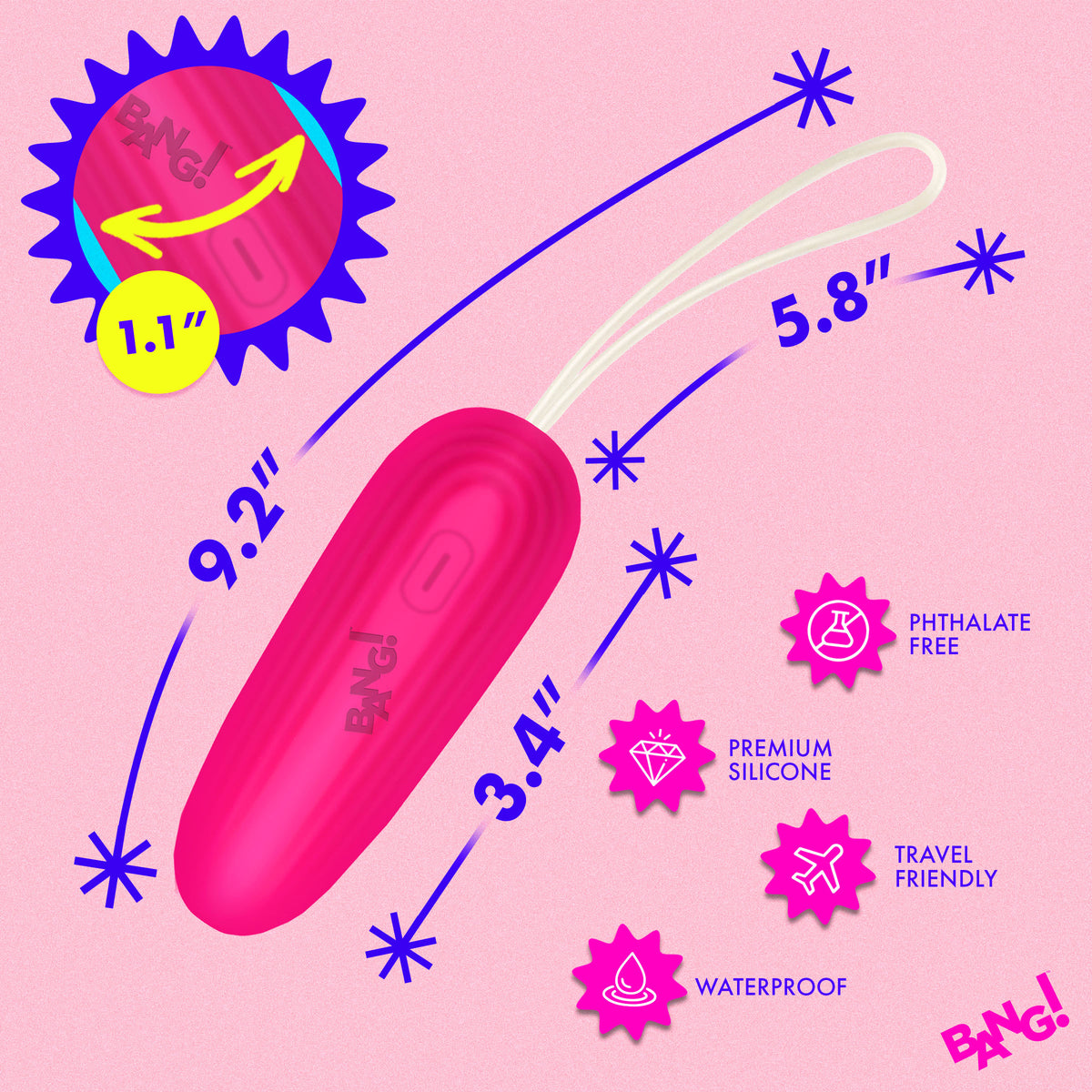 Silicone Vibrating Egg - Pink