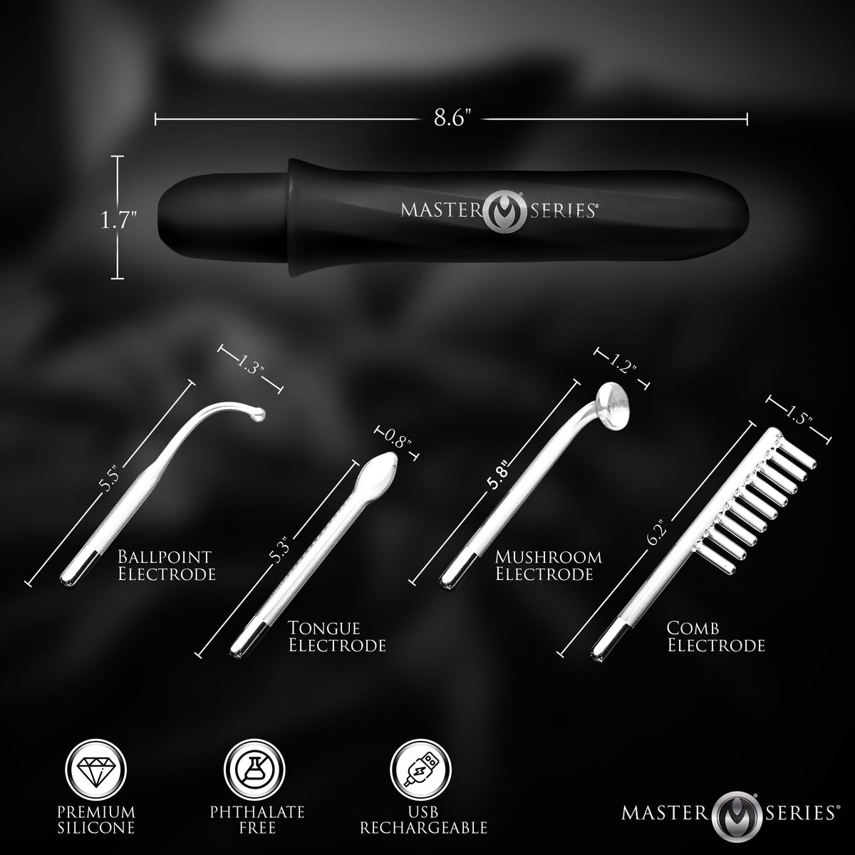 Elektrawand Rechargeable Violet Wand with Attachments