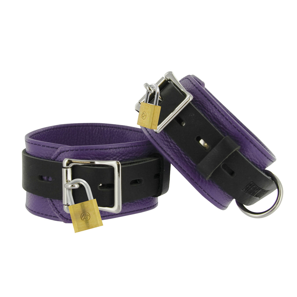 Strict Leather and Black Deluxe Locking Cuffs