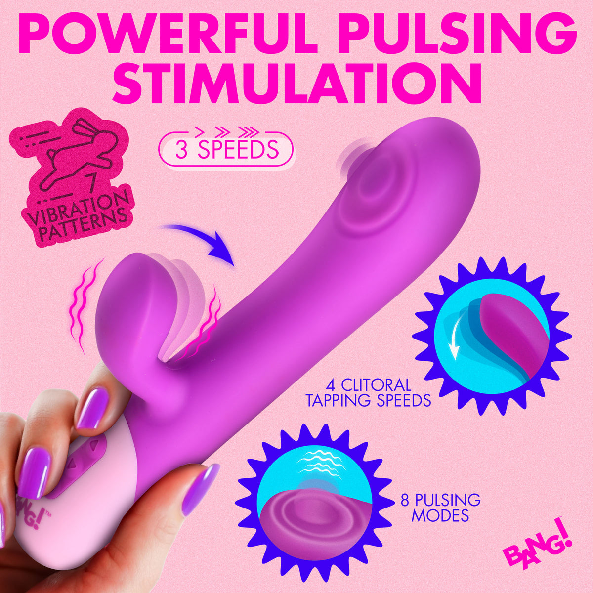 Clit Tapping Pulsing Rabbit - Purple