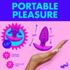 Rotating and Vibrating Silicone Butt Plug - Purple