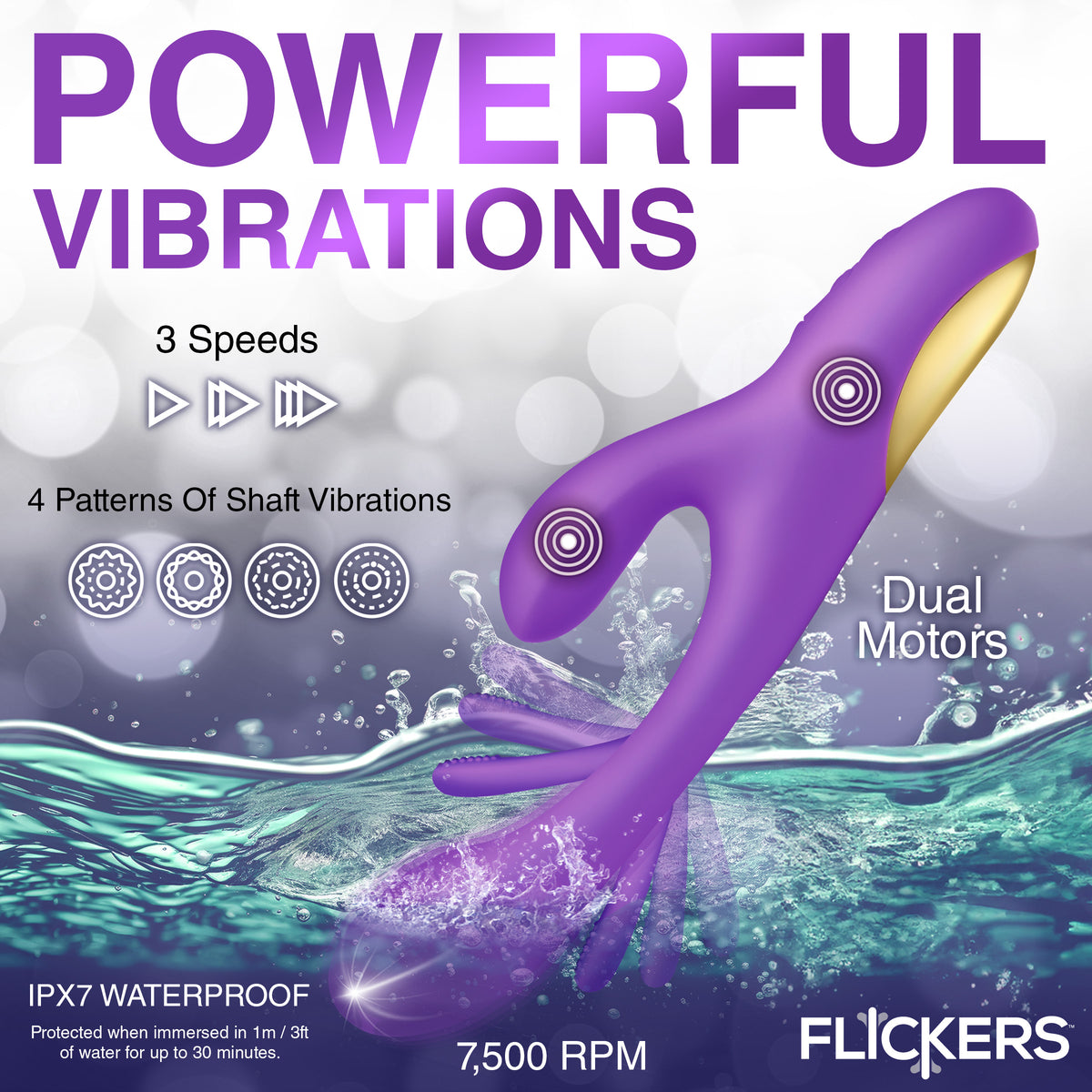 Tri Flick Silicone Flicking Rabbit Vibrator