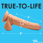8 Inch uncut Dildo with Balls