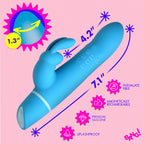 Rotating Beads Silicone Rabbit Vibrator- Blue
