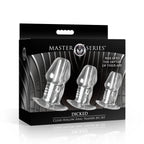 Dicked Clear Hollow Anal Plug 3pc Set