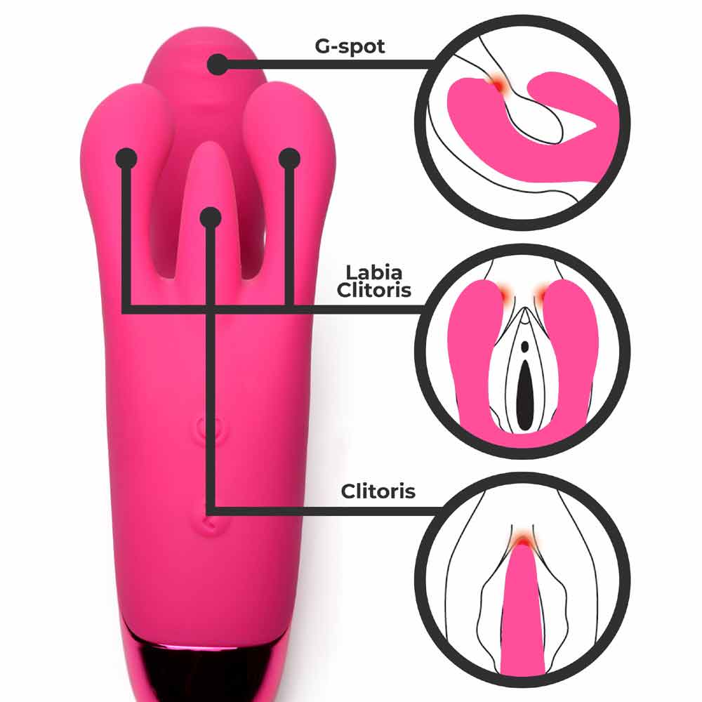 10X Triple Rabbit Silicone Vibrator